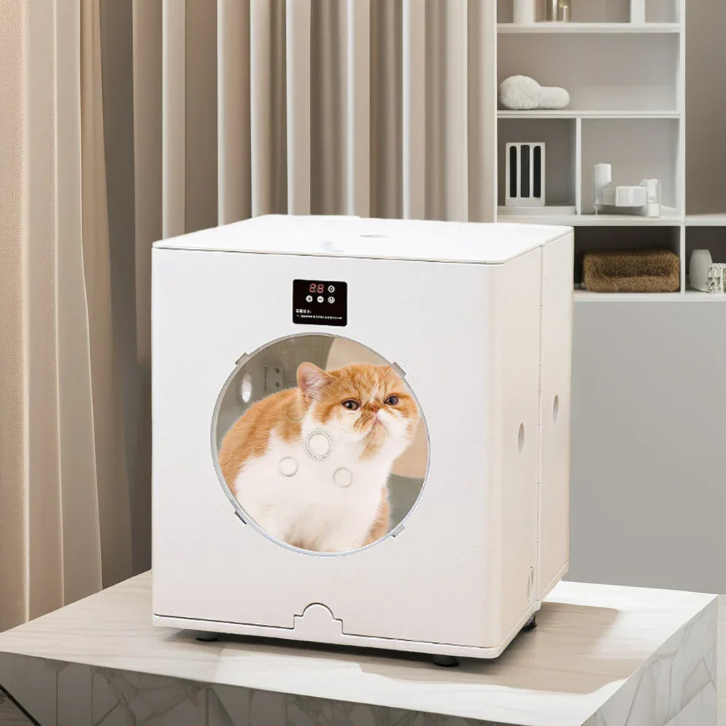 KFX-746963 Foldable Pet Grooming Drying Machine with Child Lock and Scissors Included, Eco-Friendly ABS Plastic, Suitable for Dogs and Cats