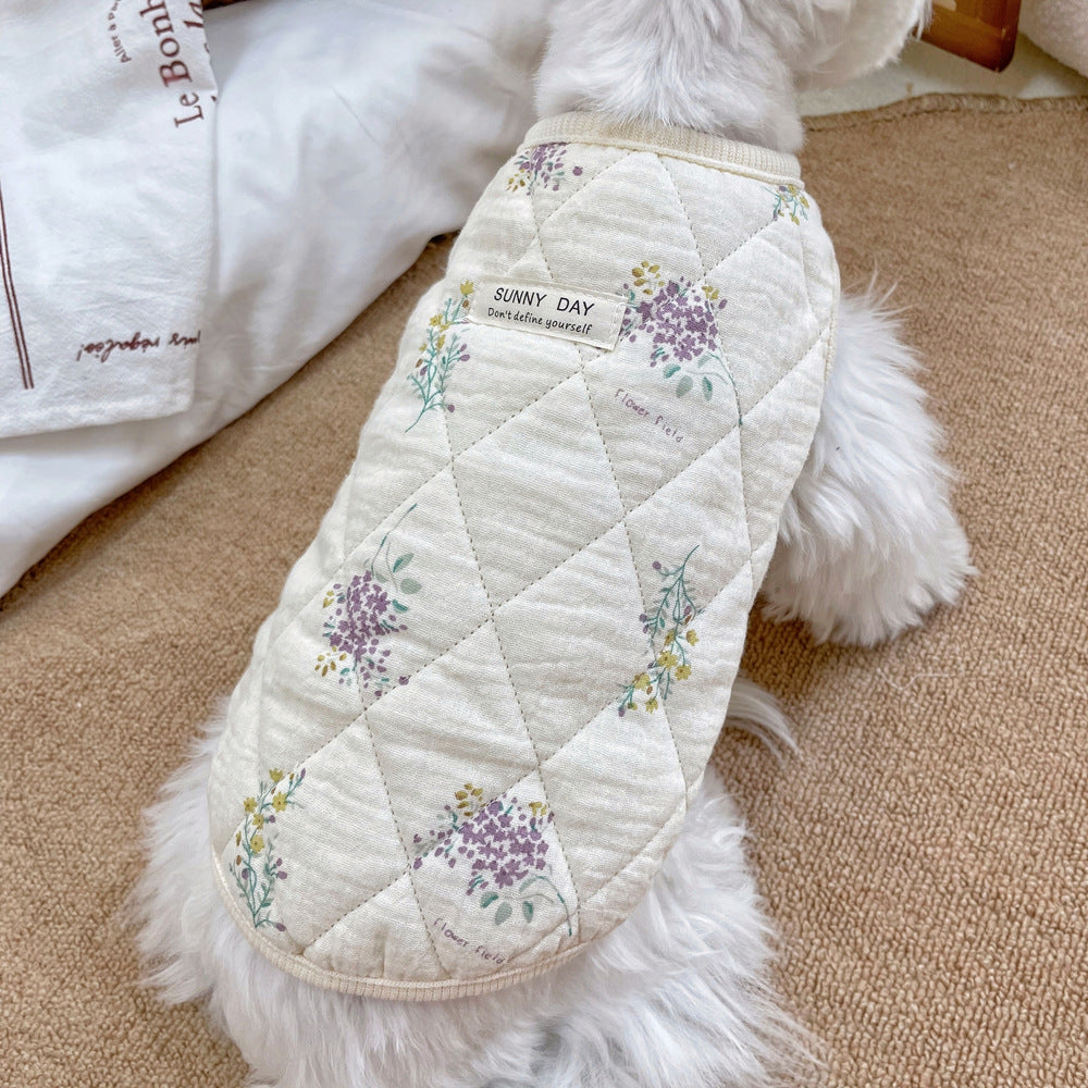 KFX-7471933 Cotton-Padded Casual Pet Clothes in Chinese Ink and Lavender Styles
