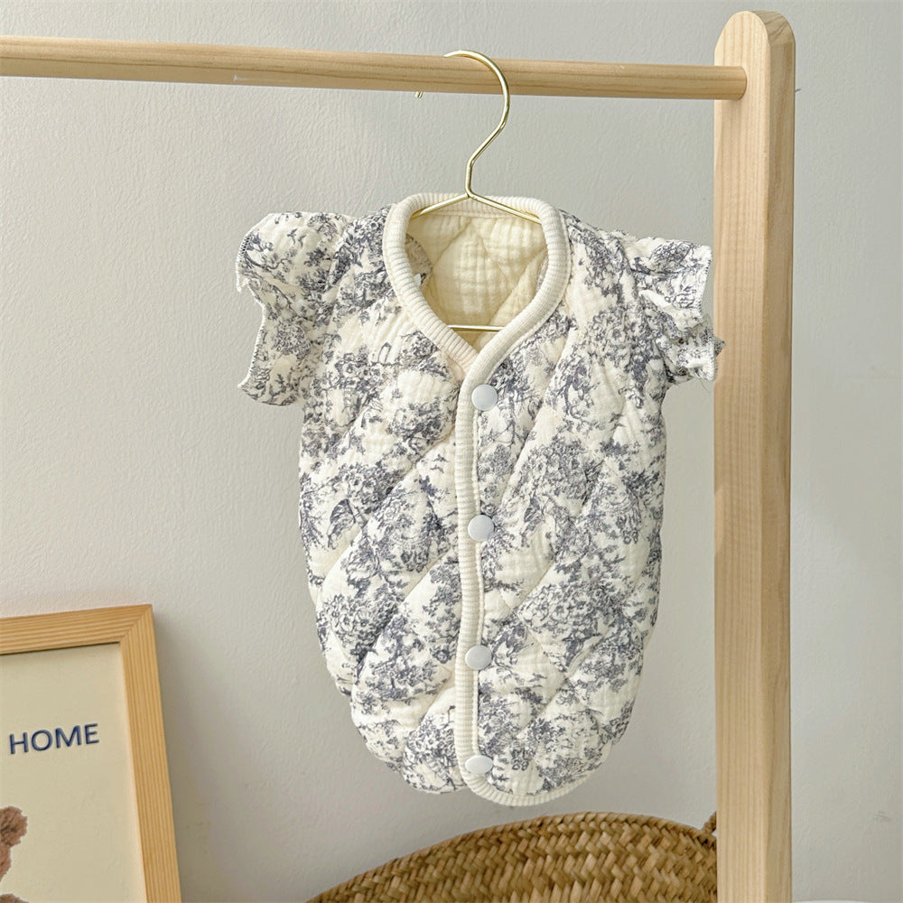 KFX-7471933 Cotton-Padded Casual Pet Clothes in Chinese Ink and Lavender Styles