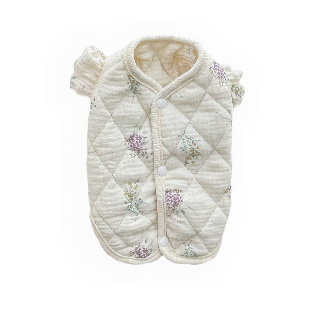 KFX-7471933 Cotton-Padded Casual Pet Clothes in Chinese Ink and Lavender Styles