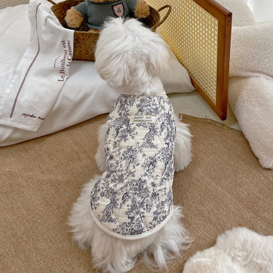KFX-7471933 Cotton-Padded Casual Pet Clothes in Chinese Ink and Lavender Styles