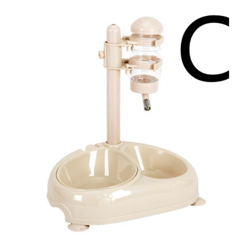 KFX-7472189 Automatic Pet Drinking Fountain with Multiple Bowl Options and Suction Cups in White and Fuchsia
