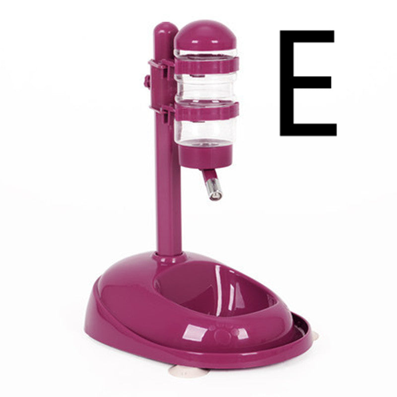 KFX-7472189 Automatic Pet Drinking Fountain with Multiple Bowl Options and Suction Cups in White and Fuchsia