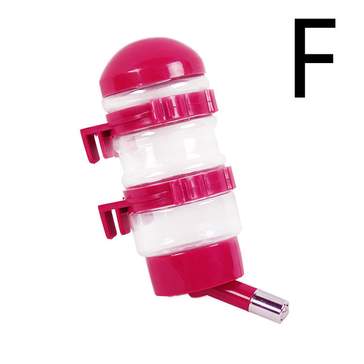 KFX-7472189 Automatic Pet Drinking Fountain with Multiple Bowl Options and Suction Cups in White and Fuchsia