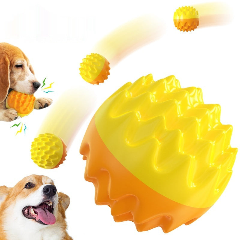 KFX-7474749 Sound Toothbrush Training Teether Ball for Pets - Lake Blue & Orange, Durable Plastic Toy