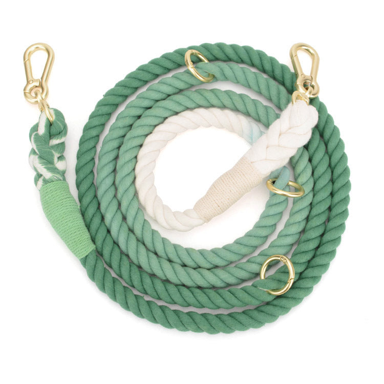 KFX-7475901 Double-Headed Dog Traction Rope - Gradient Rainbow Design, 210cm Length