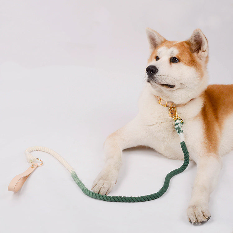 KFX-7475901 Double-Headed Dog Traction Rope - Gradient Rainbow Design, 210cm Length