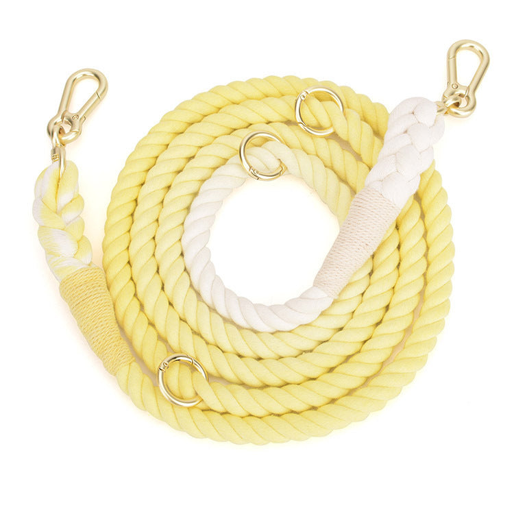 KFX-7475901 Double-Headed Dog Traction Rope - Gradient Rainbow Design, 210cm Length