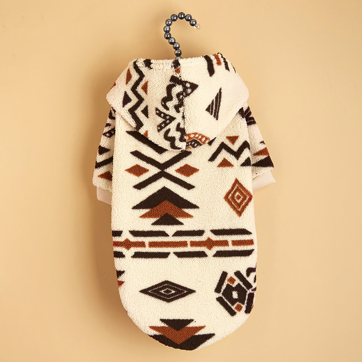 KFX-7477181 Warm Beige Totem Print Hooded Sweater for Pets - Available in Multiple Sizes