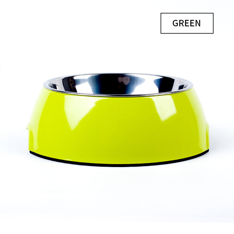 KFX-7478077 Detachable Food Grade Stainless Steel and Melamine Pet Dog Bowl, Durable and Beautiful Design
