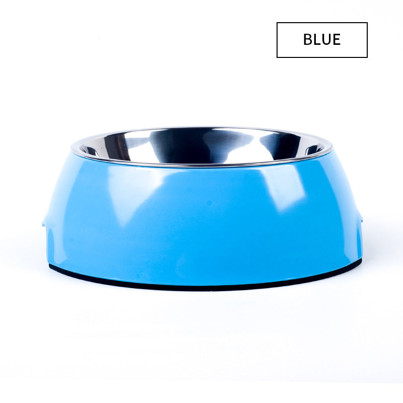 KFX-7478077 Detachable Food Grade Stainless Steel and Melamine Pet Dog Bowl, Durable and Beautiful Design