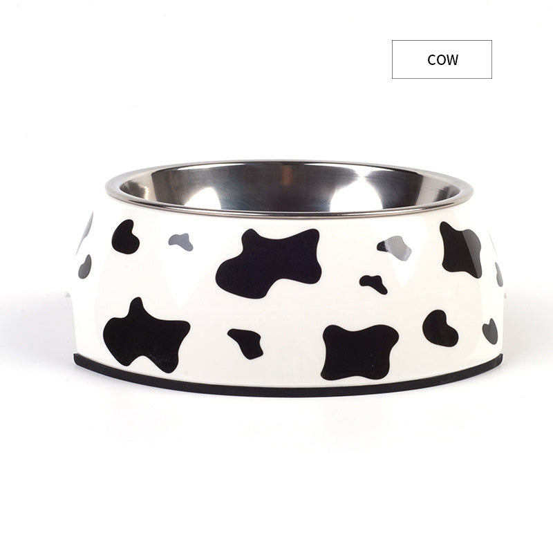 KFX-7478077 Detachable Food Grade Stainless Steel and Melamine Pet Dog Bowl, Durable and Beautiful Design