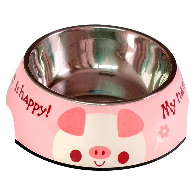 KFX-7478077 Detachable Food Grade Stainless Steel and Melamine Pet Dog Bowl, Durable and Beautiful Design