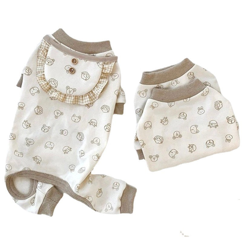 KFX-7480253 Cozy German Velvet Full Printed Sheep Pet Clothing for Dogs and Cats