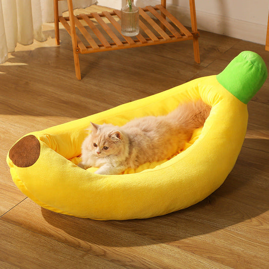 KFX-7481917 Cozy Removable and Washable Banana Nest Cushion Mat for Cats