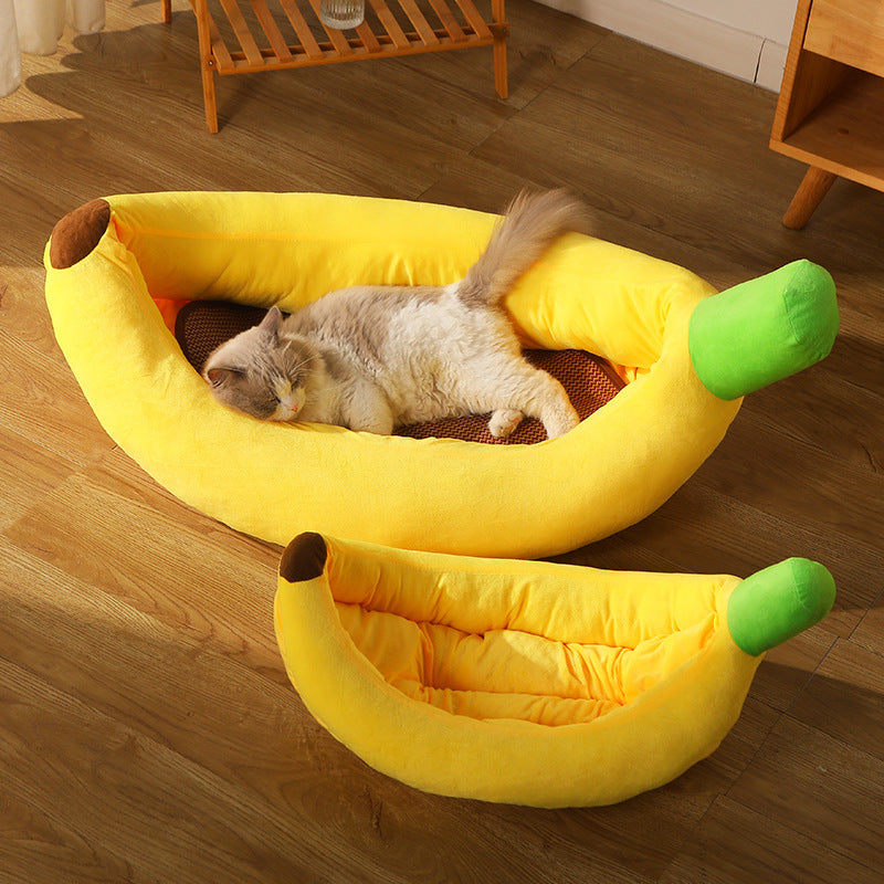 KFX-7481917 Cozy Removable and Washable Banana Nest Cushion Mat for Cats