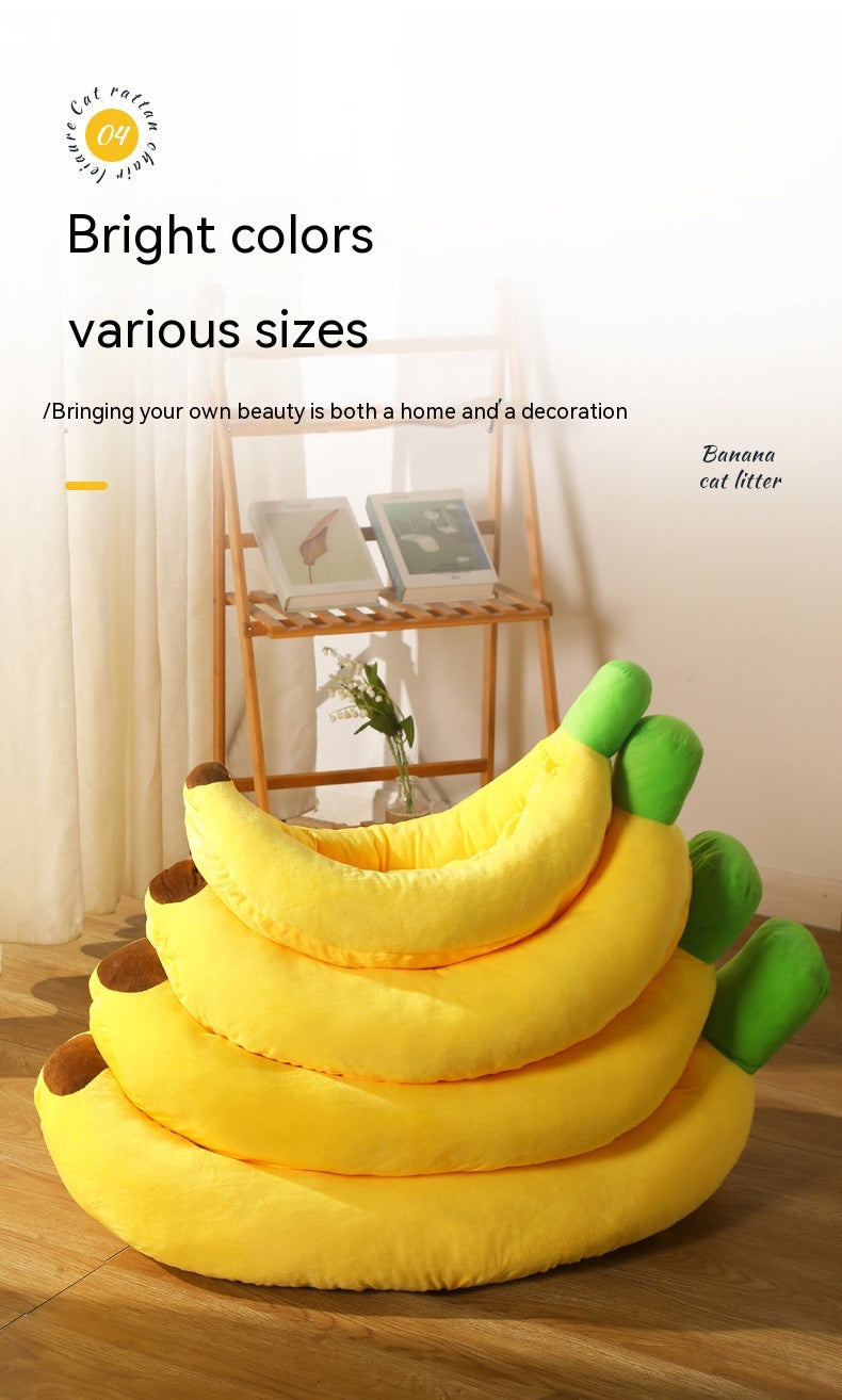KFX-7481917 Cozy Removable and Washable Banana Nest Cushion Mat for Cats