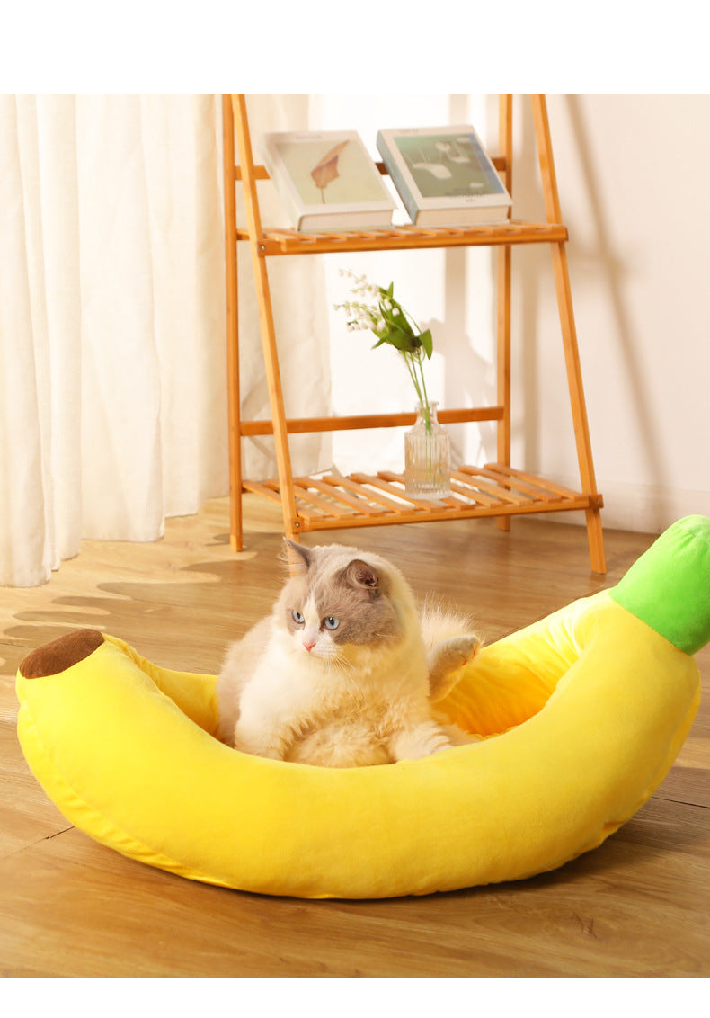 KFX-7481917 Cozy Removable and Washable Banana Nest Cushion Mat for Cats