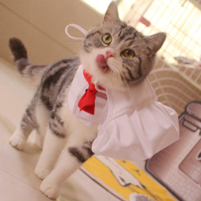 KFX-7482429 Chef Cap Pet Cloak for Dogs and Cats - Monochrome Satin Outfit