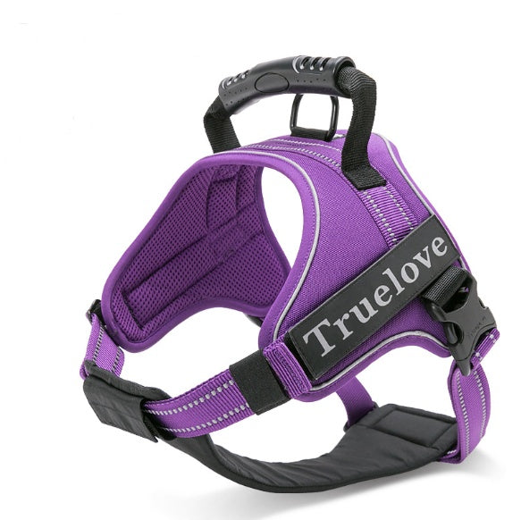 KFX-7486909 Reflective Dog Chest Strap Leash - Adjustable Polyester Fiber Harness for Optimal Comfort and Safety