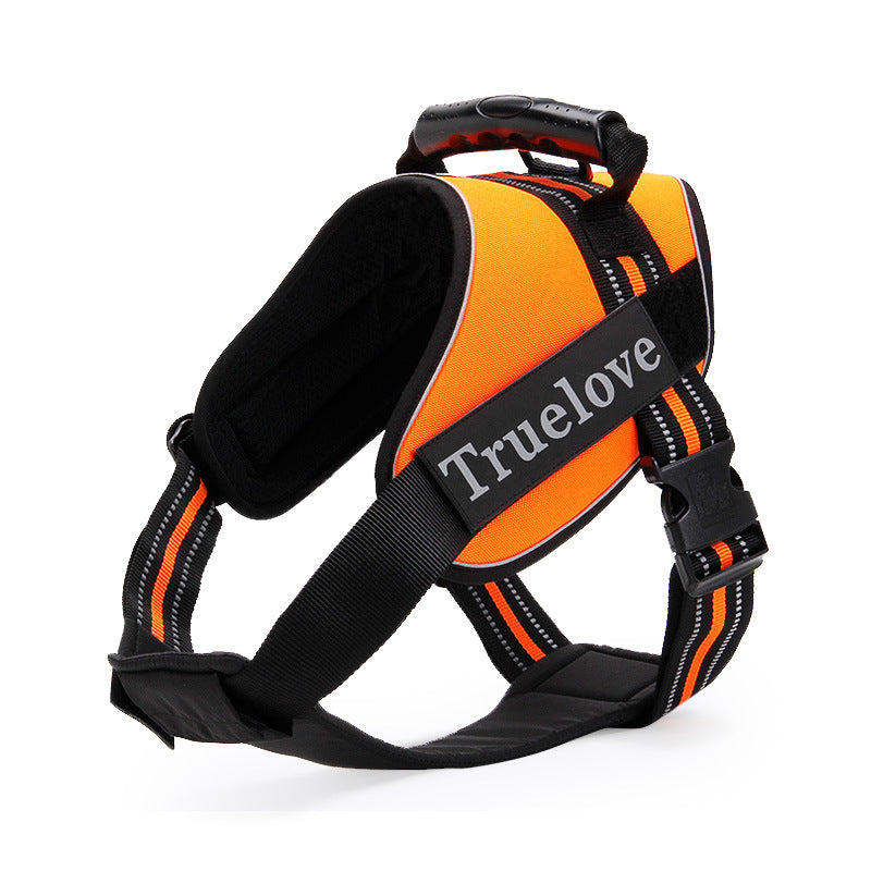 KFX-7486909 Reflective Dog Chest Strap Leash - Adjustable Polyester Fiber Harness for Optimal Comfort and Safety