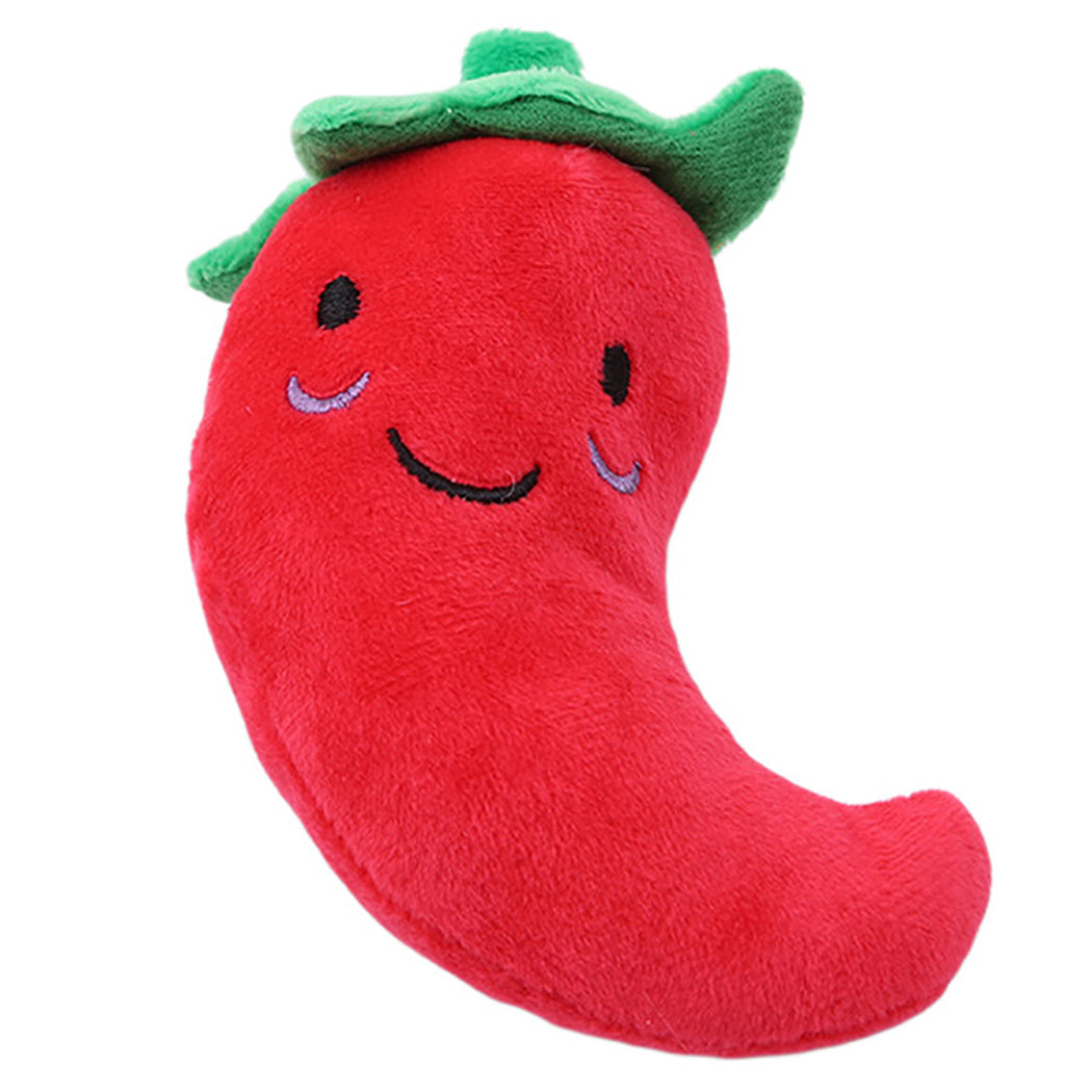 KFX-7487293 Interactive Plush Dog Chew Toy Set - 15 Soft Fruit and Cartoon Designs for Pets