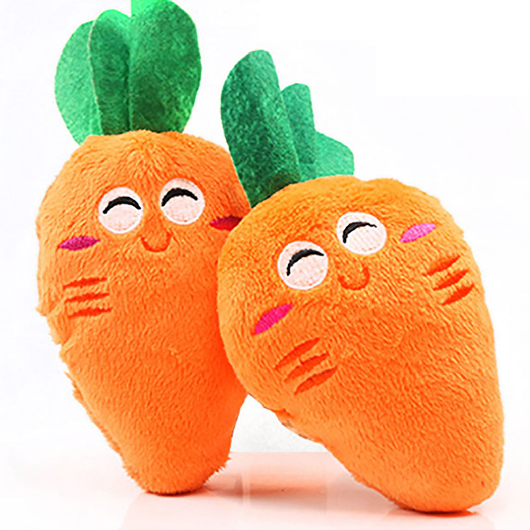 KFX-7487293 Interactive Plush Dog Chew Toy Set - 15 Soft Fruit and Cartoon Designs for Pets