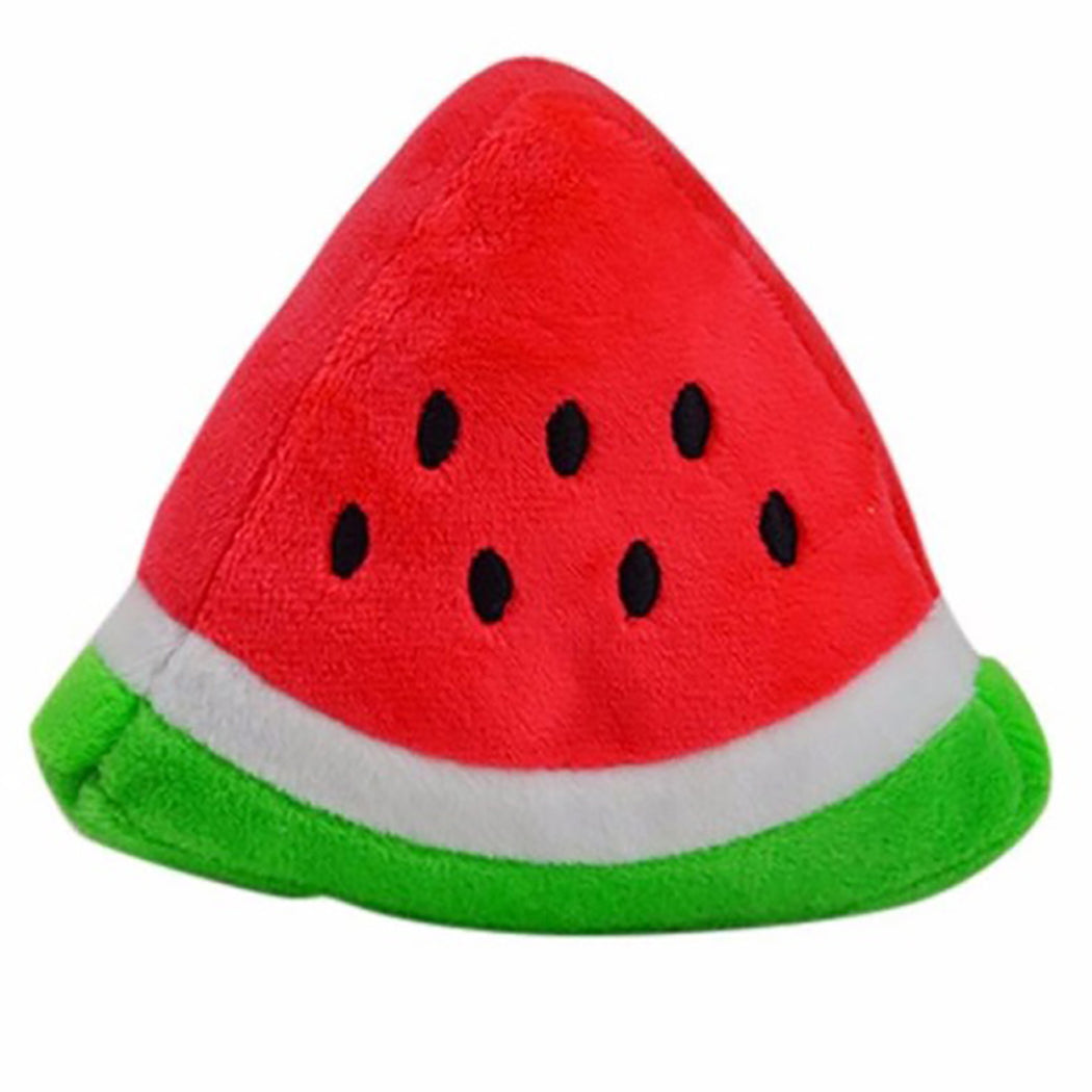 KFX-7487293 Interactive Plush Dog Chew Toy Set - 15 Soft Fruit and Cartoon Designs for Pets