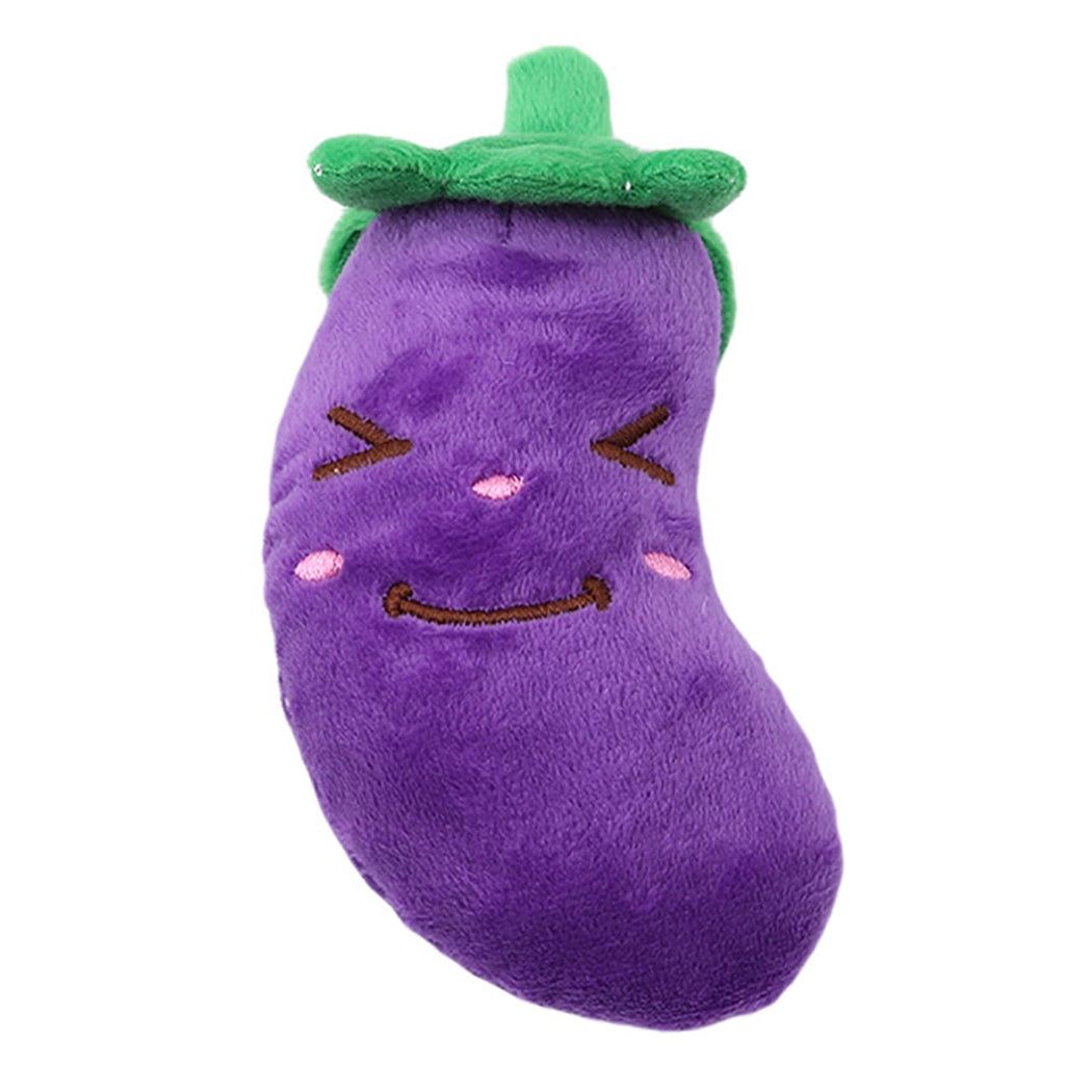 KFX-7487293 Interactive Plush Dog Chew Toy Set - 15 Soft Fruit and Cartoon Designs for Pets