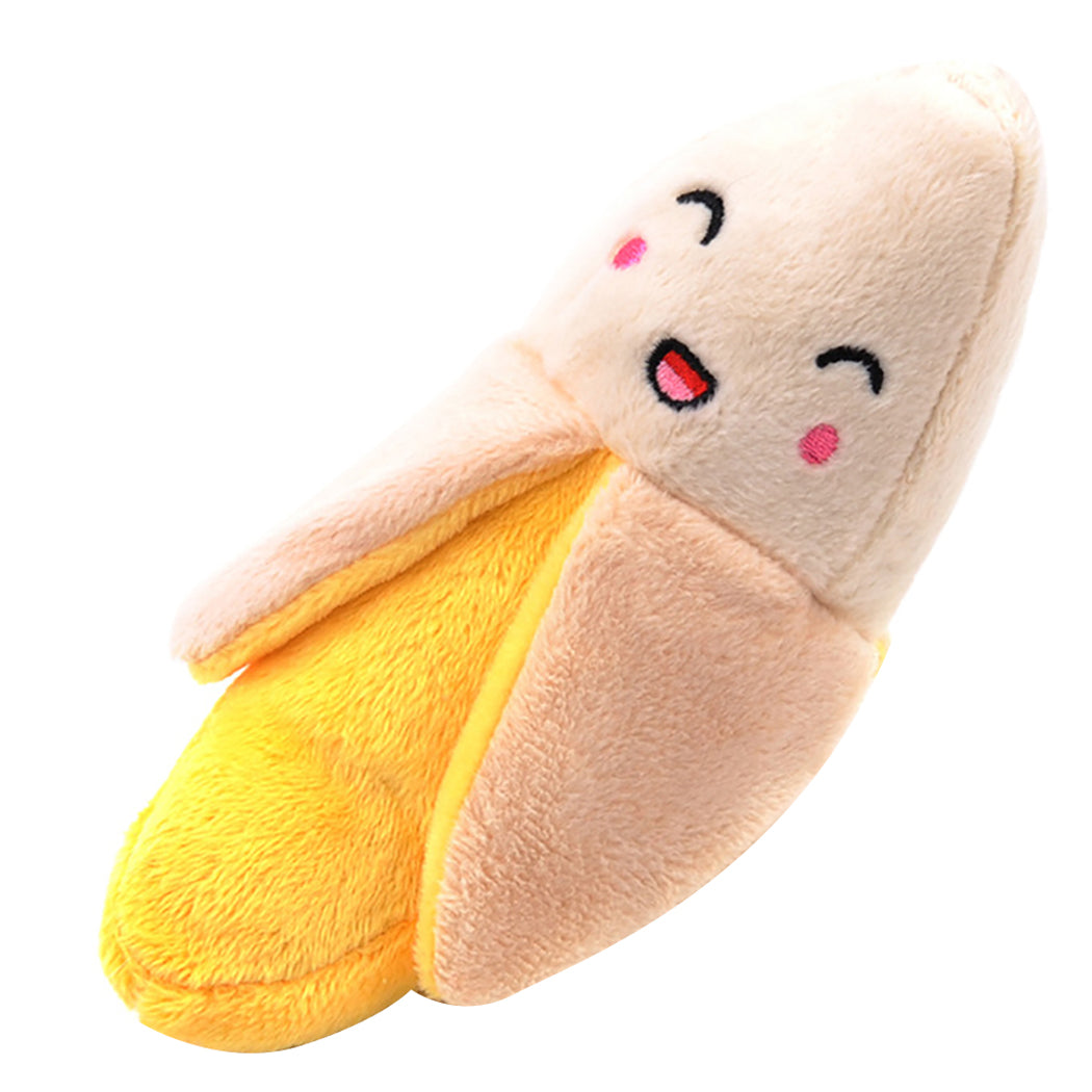 KFX-7487293 Interactive Plush Dog Chew Toy Set - 15 Soft Fruit and Cartoon Designs for Pets