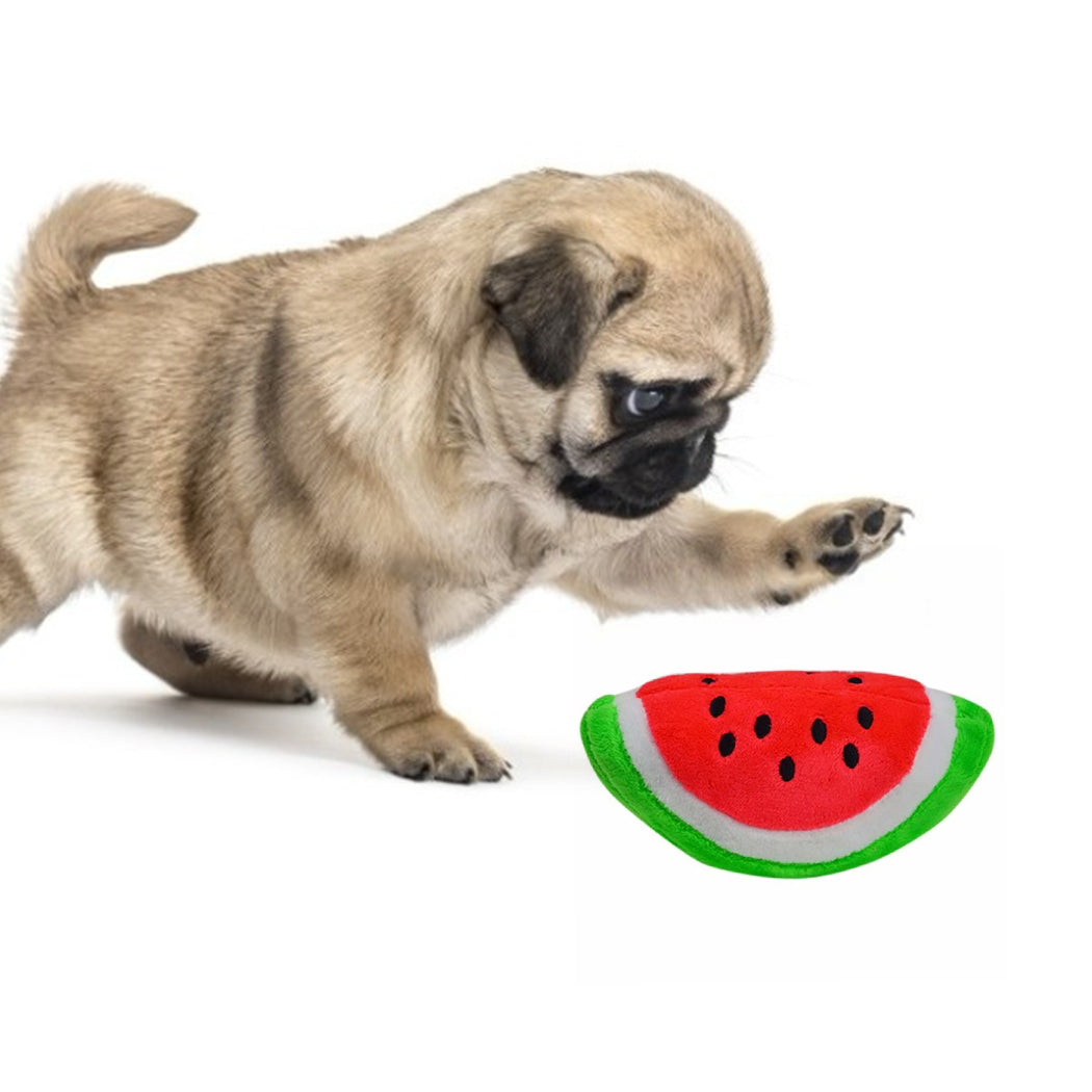 KFX-7487293 Interactive Plush Dog Chew Toy Set - 15 Soft Fruit and Cartoon Designs for Pets