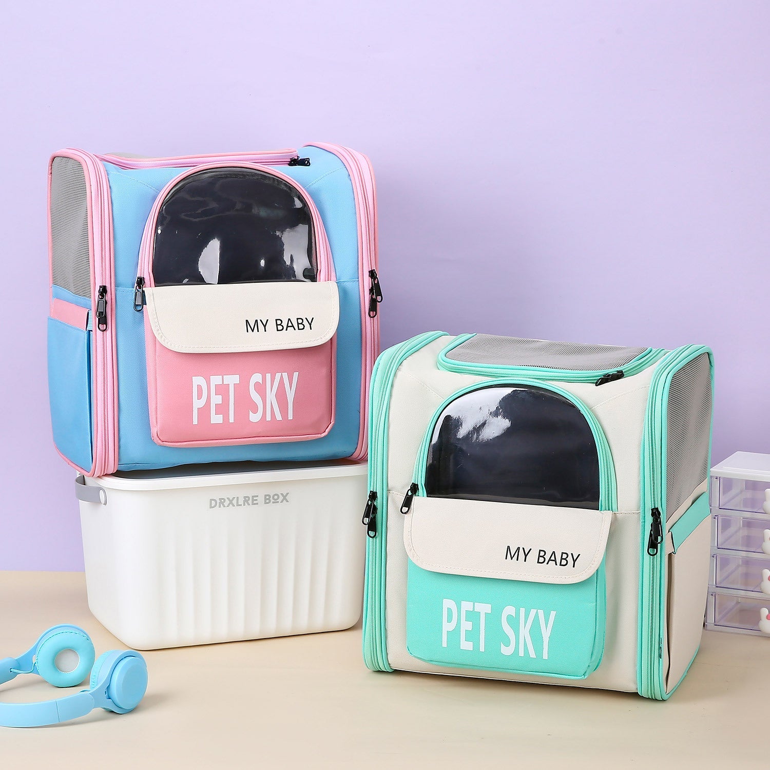 KFX-7489853 Breathable Outdoor Portable Pet Backpack made of Oxford Cloth