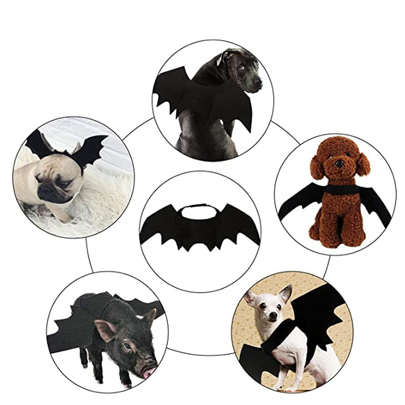 KFX-7493053 Halloween Bat Wings for Cats and Small Dogs - Lightweight Felt Costume Accessory