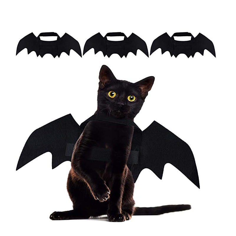 KFX-7493053 Halloween Bat Wings for Cats and Small Dogs - Lightweight Felt Costume Accessory