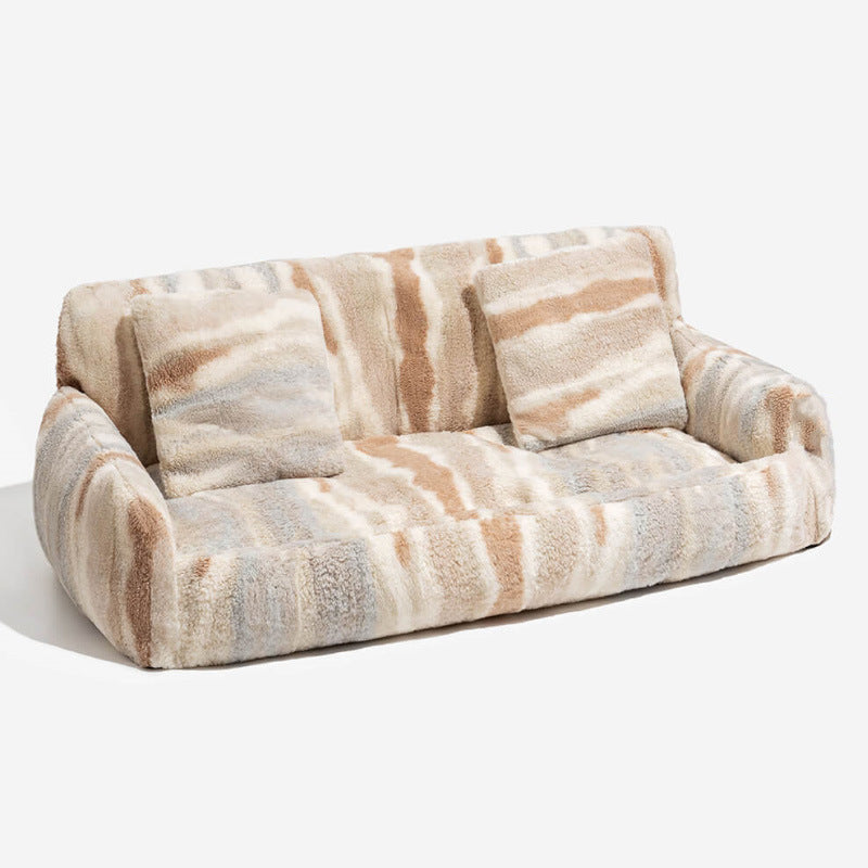 KFX-7493437 Removable and Washable Plush Doghouse for All Seasons - Beige Brown and Black White Options