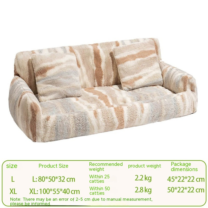 KFX-7493437 Removable and Washable Plush Doghouse for All Seasons - Beige Brown and Black White Options
