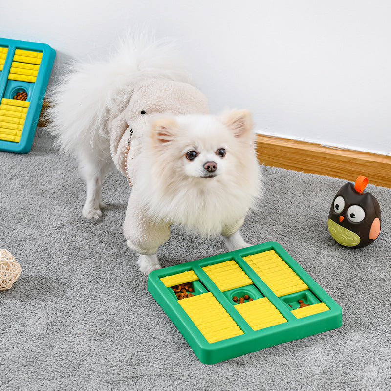 KFX-7494205 Interactive Dog Puzzle Toy - Anti-Boredom Educational Activity for Dogs - Lake Blue and Green