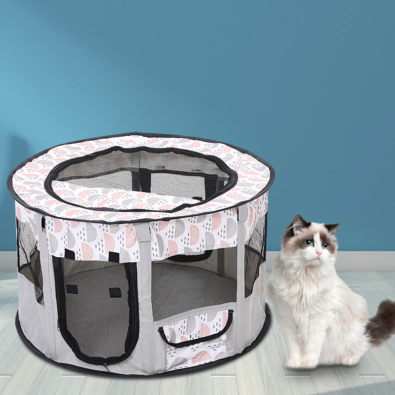 KFX-7498173 Foldable Pet Tent for Dogs and Cats - Color Blocked Oxford Cloth Design