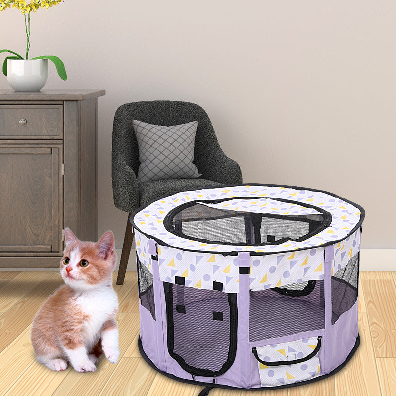 KFX-7498173 Foldable Pet Tent for Dogs and Cats - Color Blocked Oxford Cloth Design