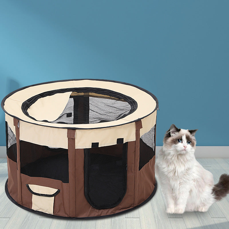 KFX-7498173 Foldable Pet Tent for Dogs and Cats - Color Blocked Oxford Cloth Design