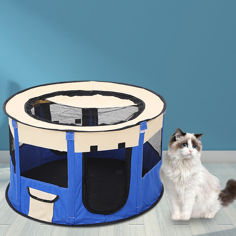 KFX-7498173 Foldable Pet Tent for Dogs and Cats - Color Blocked Oxford Cloth Design