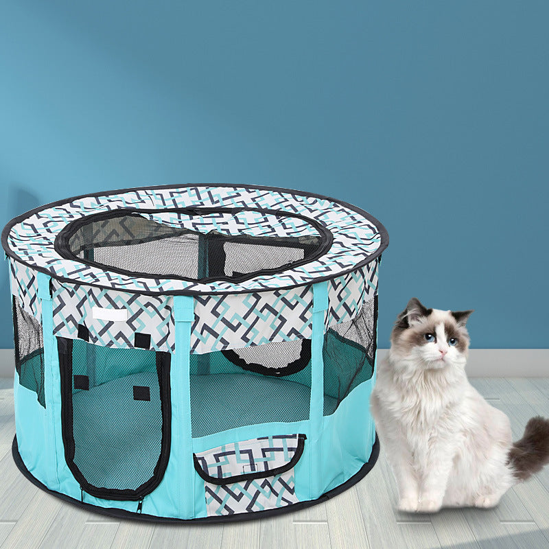 KFX-7498173 Foldable Pet Tent for Dogs and Cats - Color Blocked Oxford Cloth Design