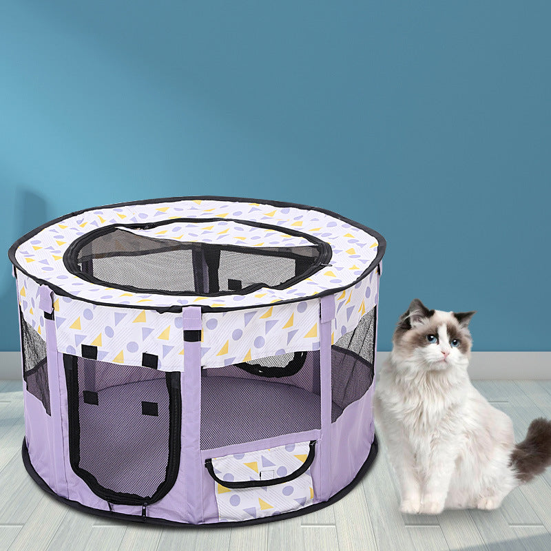 KFX-7498173 Foldable Pet Tent for Dogs and Cats - Color Blocked Oxford Cloth Design