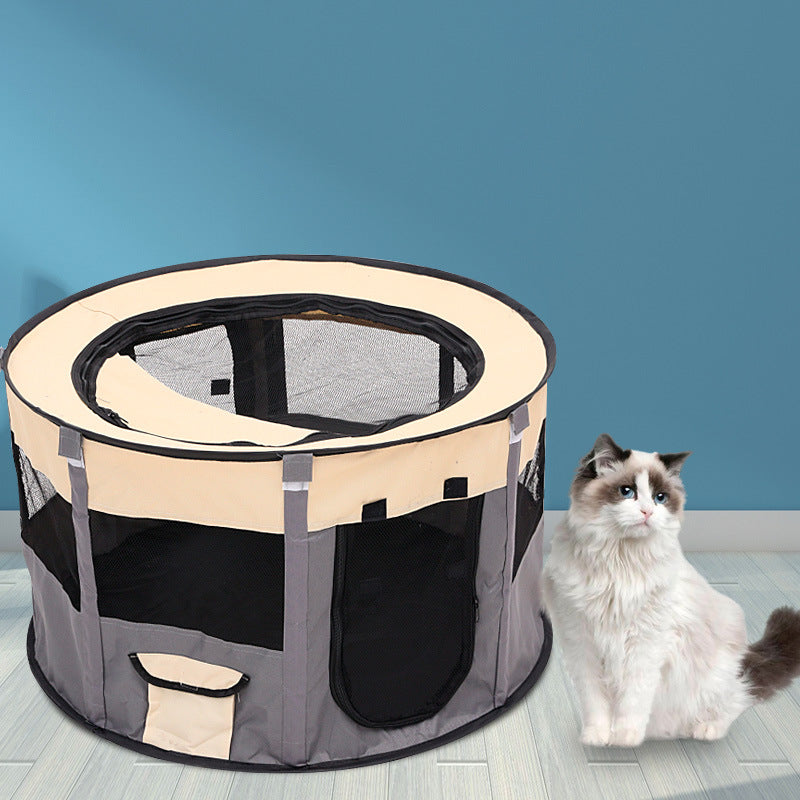 KFX-7498173 Foldable Pet Tent for Dogs and Cats - Color Blocked Oxford Cloth Design