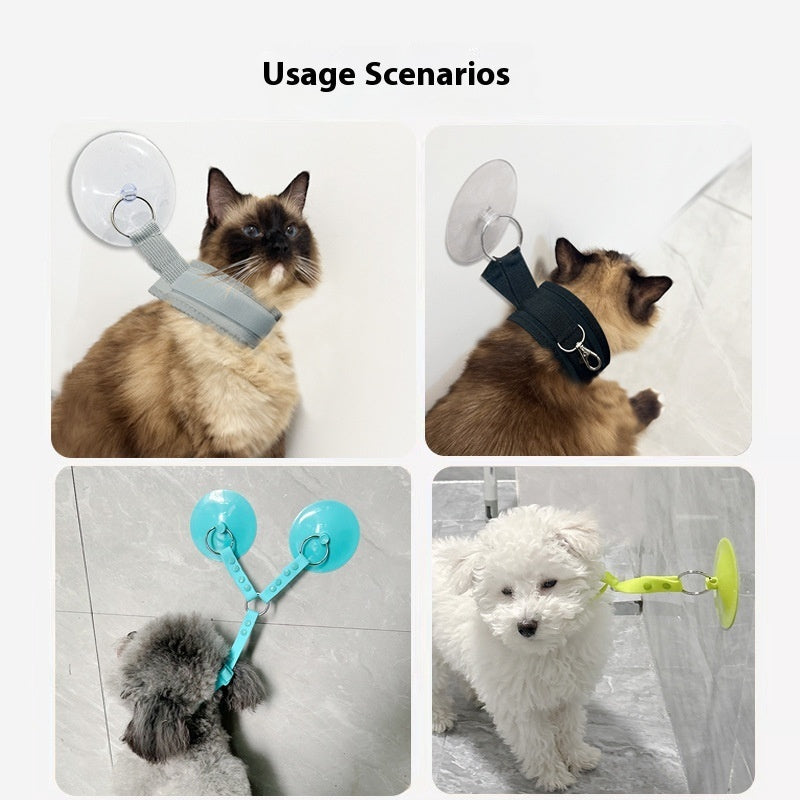 KFX-7498813 Thickened Nylon Cat Bath Holder for Pet Grooming and Nail Cleaning - Available in Black, Beige, and Gray