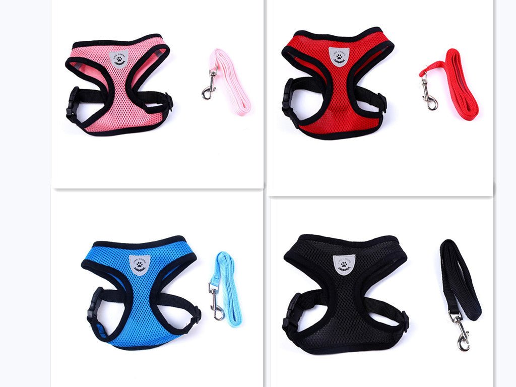 KFX-7498941 Breathable Mesh Pet Car Seat Belt Leash for Safe Walks in Any Weather