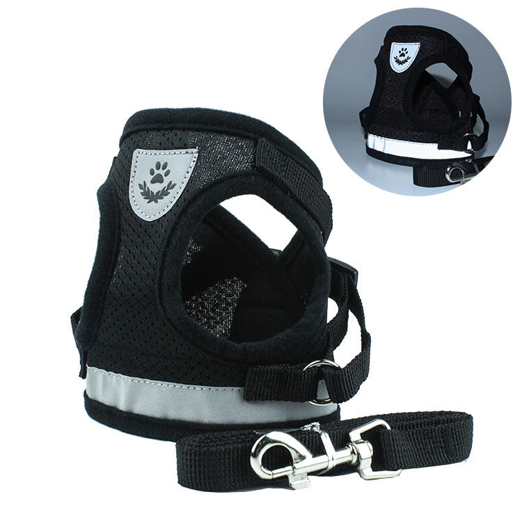 KFX-7498941 Breathable Mesh Pet Car Seat Belt Leash for Safe Walks in Any Weather