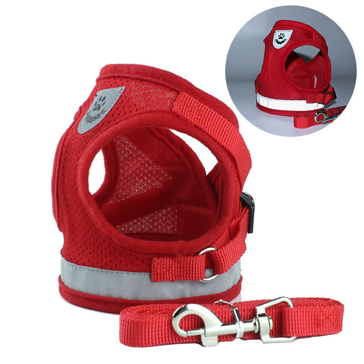 KFX-7498941 Breathable Mesh Pet Car Seat Belt Leash for Safe Walks in Any Weather