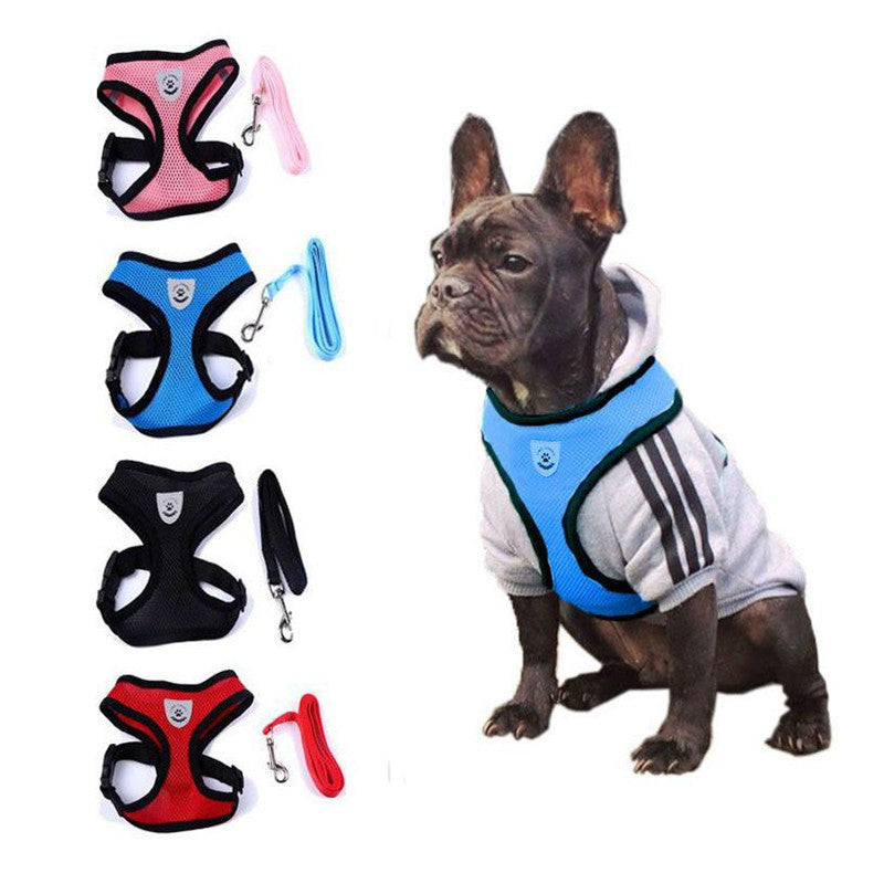KFX-7498941 Breathable Mesh Pet Car Seat Belt Leash for Safe Walks in Any Weather