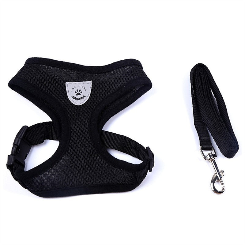 KFX-7498941 Breathable Mesh Pet Car Seat Belt Leash for Safe Walks in Any Weather